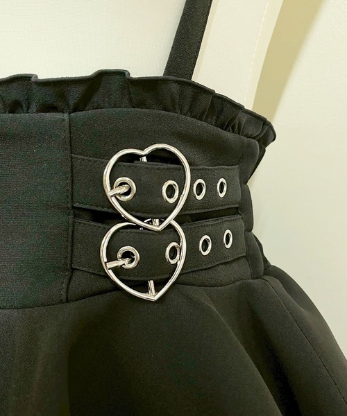 MA*RS(アメーバーマーズ)の「ハートバックル二段フリルスカパン(スカート・レディース・ピンク/ブラック×ホワイト/ブラック/チャコールグレー・FREE)」の7枚目の写真