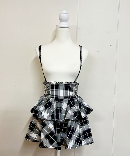 MA*RS(アメーバーマーズ)の「ハートバックル二段フリルスカパン(スカート・レディース・ピンク/ブラック×ホワイト/ブラック/チャコールグレー・FREE)」の19枚目の写真