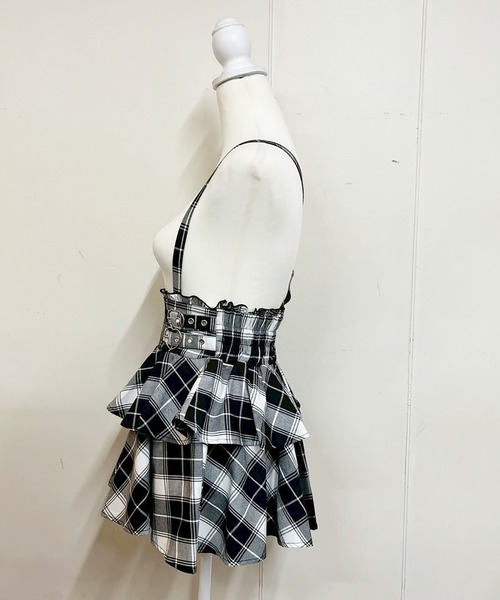 MA*RS(アメーバーマーズ)の「ハートバックル二段フリルスカパン(スカート・レディース・ピンク/ブラック×ホワイト/ブラック/チャコールグレー・FREE)」の16枚目の写真