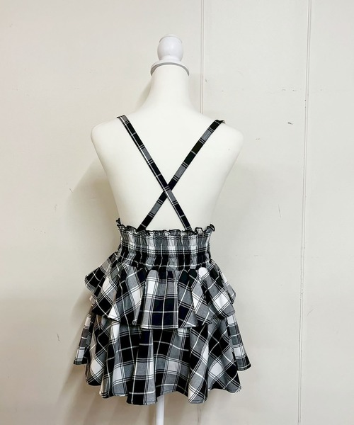 MA*RS(アメーバーマーズ)の「ハートバックル二段フリルスカパン(スカート・レディース・ピンク/ブラック×ホワイト/ブラック/チャコールグレー・FREE)」の15枚目の写真