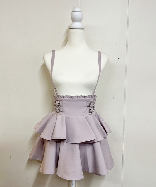 MA*RS(アメーバーマーズ)の「ハートバックル二段フリルスカパン(スカート・レディース・ピンク/ブラック×ホワイト/ブラック/チャコールグレー・FREE)」の14枚目の写真