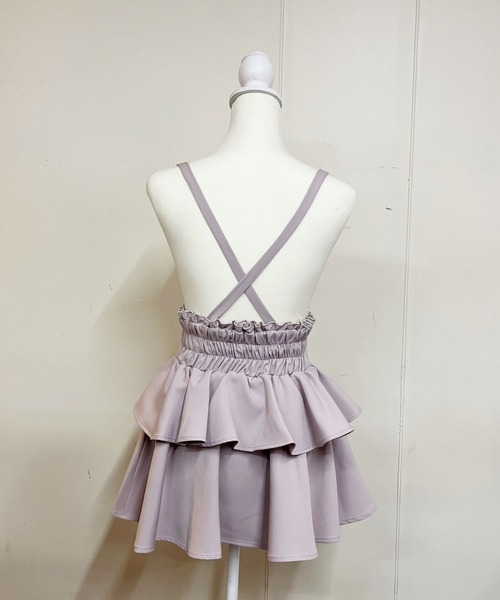 MA*RS(アメーバーマーズ)の「ハートバックル二段フリルスカパン(スカート・レディース・ピンク/ブラック×ホワイト/ブラック/チャコールグレー・FREE)」の10枚目の写真