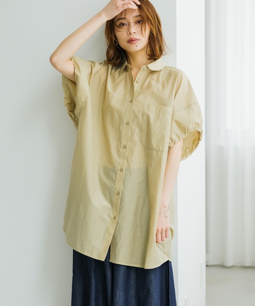 studio CLIP（スタディオクリップ）の「バルーンスリーブチュニックシャツ（チュニック・レディース・ベージュ/ネイビー/ピンク・FREE）」の10枚目の写真