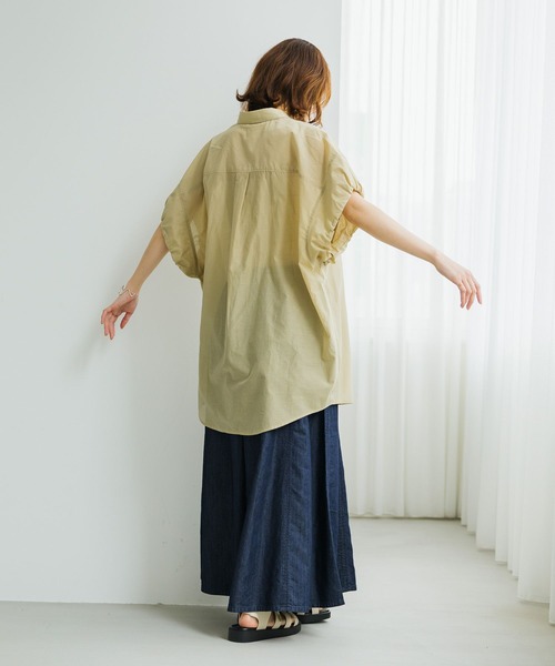 studio CLIP（スタディオクリップ）の「バルーンスリーブチュニックシャツ（チュニック・レディース・ベージュ/ネイビー/ピンク・FREE）」の17枚目の写真