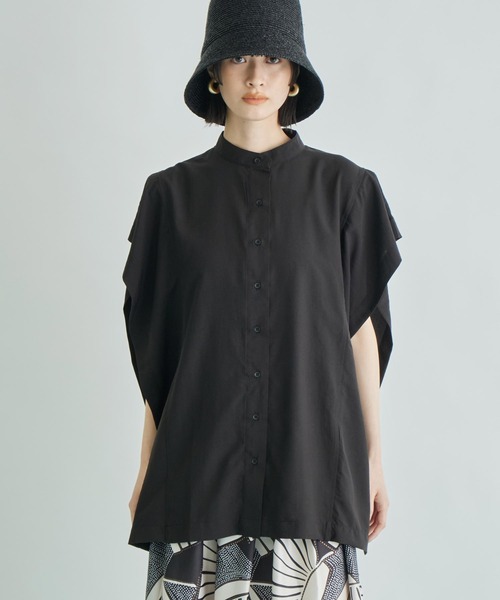 Settimissimo（セッティミッシモ）の「バンドカラー カスケード ジョーゼント シャツ（シャツ/ブラウス・レディース・ブラック/オフホワイト/オレンジ・FREE）」の11枚目の写真