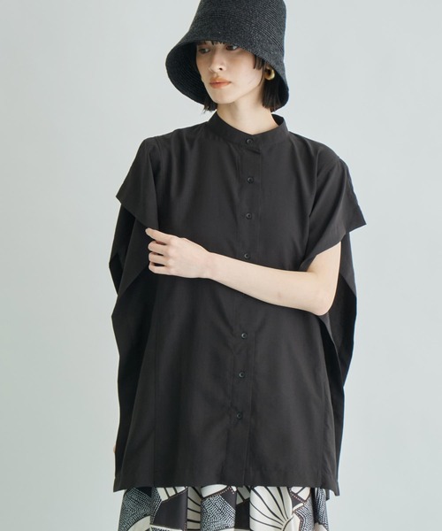 Settimissimo（セッティミッシモ）の「バンドカラー カスケード ジョーゼント シャツ（シャツ/ブラウス・レディース・ブラック/オフホワイト/オレンジ・FREE）」の12枚目の写真