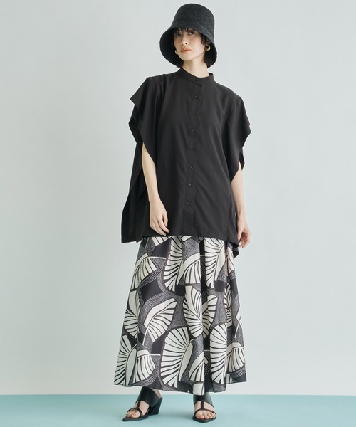 Settimissimo（セッティミッシモ）の「バンドカラー カスケード ジョーゼント シャツ（シャツ/ブラウス・レディース・ブラック/オフホワイト/オレンジ・FREE）」の13枚目の写真