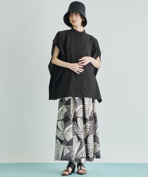 Settimissimo（セッティミッシモ）の「バンドカラー カスケード ジョーゼント シャツ（シャツ/ブラウス・レディース・ブラック/オフホワイト/オレンジ・FREE）」の15枚目の写真