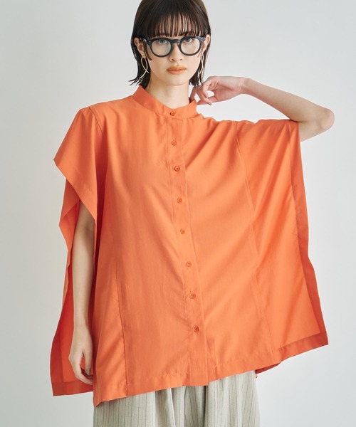 Settimissimo（セッティミッシモ）の「バンドカラー カスケード ジョーゼント シャツ（シャツ/ブラウス・レディース・ブラック/オフホワイト/オレンジ・FREE）」の16枚目の写真