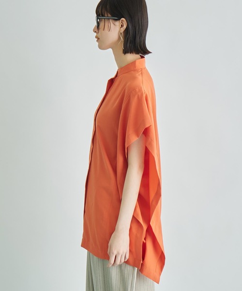 Settimissimo（セッティミッシモ）の「バンドカラー カスケード ジョーゼント シャツ（シャツ/ブラウス・レディース・ブラック/オフホワイト/オレンジ・FREE）」の21枚目の写真