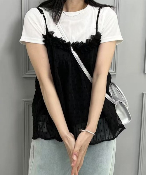 mebole(メボレ)の「シアードットキャミソール(キャミソール・レディース・ホワイト/ブラック・FREE)」の17枚目の写真
