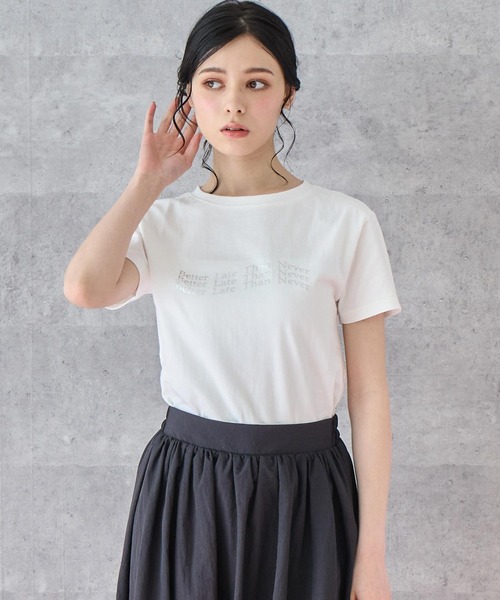 ANAP(アナップ)の「メタリック 箔プリント ロゴ ウェーブ Tシャツ(Tシャツ/カットソー・レディース・ブラック/ホワイト・FREE)」の17枚目の写真