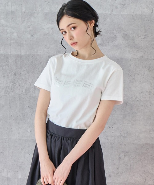 ANAP(アナップ)の「メタリック 箔プリント ロゴ ウェーブ Tシャツ(Tシャツ/カットソー・レディース・ブラック/ホワイト・FREE)」の18枚目の写真