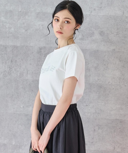 ANAP(アナップ)の「メタリック 箔プリント ロゴ ウェーブ Tシャツ(Tシャツ/カットソー・レディース・ブラック/ホワイト・FREE)」の11枚目の写真