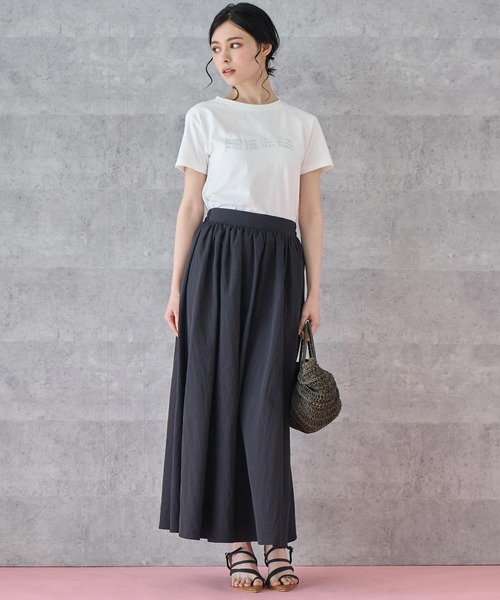 ANAP(アナップ)の「メタリック 箔プリント ロゴ ウェーブ Tシャツ(Tシャツ/カットソー・レディース・ブラック/ホワイト・FREE)」の14枚目の写真