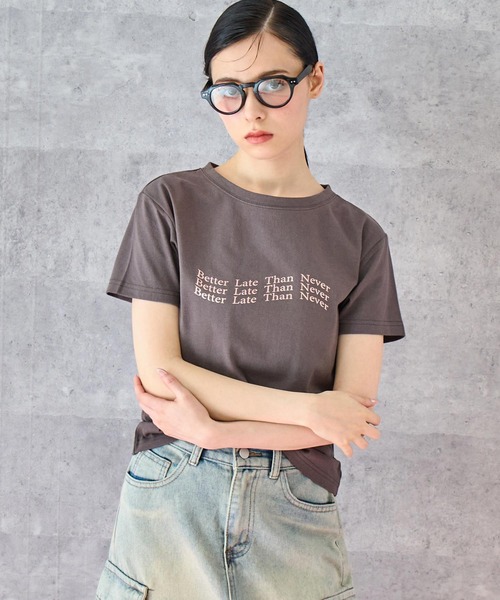 ANAP(アナップ)の「メタリック 箔プリント ロゴ ウェーブ Tシャツ(Tシャツ/カットソー・レディース・ブラック/ホワイト・FREE)」の15枚目の写真