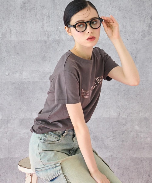 ANAP(アナップ)の「メタリック 箔プリント ロゴ ウェーブ Tシャツ(Tシャツ/カットソー・レディース・ブラック/ホワイト・FREE)」の16枚目の写真