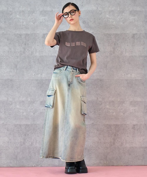 ANAP(アナップ)の「メタリック 箔プリント ロゴ ウェーブ Tシャツ(Tシャツ/カットソー・レディース・ブラック/ホワイト・FREE)」の6枚目の写真