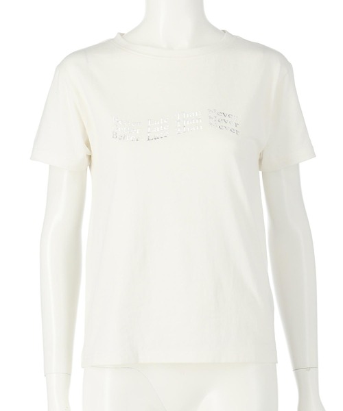ANAP(アナップ)の「メタリック 箔プリント ロゴ ウェーブ Tシャツ(Tシャツ/カットソー・レディース・ブラック/ホワイト・FREE)」の3枚目の写真