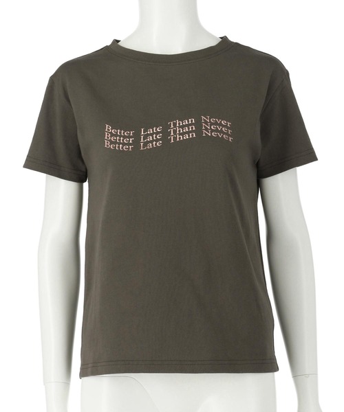 ANAP(アナップ)の「メタリック 箔プリント ロゴ ウェーブ Tシャツ(Tシャツ/カットソー・レディース・ブラック/ホワイト・FREE)」の4枚目の写真