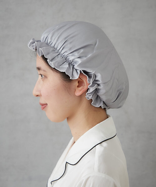BIRTHDAY BAR（バースデイバー）の「【SILKUU シルクゥ】Silk Night Cap  ナイトキャップ（ルームウェア/パジャマ・レディース・ピンク/グレー・0）」の5枚目の写真