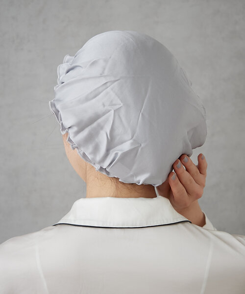 BIRTHDAY BAR（バースデイバー）の「【SILKUU シルクゥ】Silk Night Cap  ナイトキャップ（ルームウェア/パジャマ・レディース・ピンク/グレー・0）」の6枚目の写真