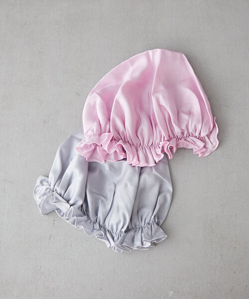 BIRTHDAY BAR（バースデイバー）の「【SILKUU シルクゥ】Silk Night Cap  ナイトキャップ（ルームウェア/パジャマ・レディース・ピンク/グレー・0）」の10枚目の写真