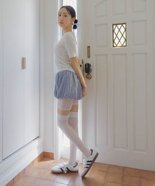 3.3 Field Trip （3.3フィールドトリップ）の「3.3 Field Trip／レースバイカーパンツ（その他パンツ・レディース・ブラック/オフホワイト・FREE）」の6枚目の写真