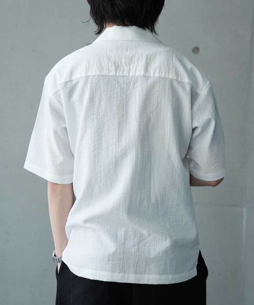 UNION STATION（ユニオンステーション）の「レーヨンスラブオープンカラー半袖シャツ（シャツ/ブラウス・メンズ・オフホワイト/レンガ/ネイビー・M/L/LL）」の9枚目の写真