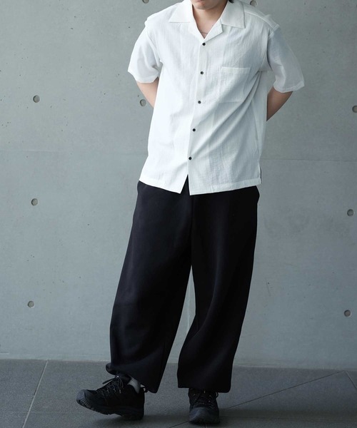 UNION STATION（ユニオンステーション）の「レーヨンスラブオープンカラー半袖シャツ（シャツ/ブラウス・メンズ・オフホワイト/レンガ/ネイビー・M/L/LL）」の12枚目の写真