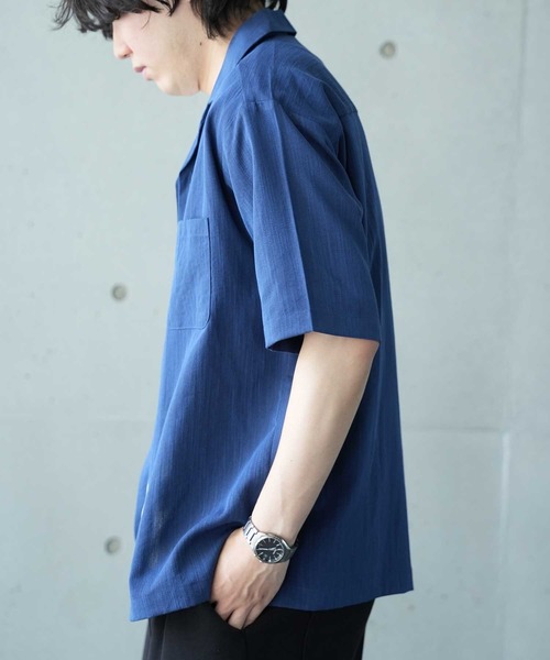 UNION STATION（ユニオンステーション）の「レーヨンスラブオープンカラー半袖シャツ（シャツ/ブラウス・メンズ・オフホワイト/レンガ/ネイビー・M/L/LL）」の15枚目の写真