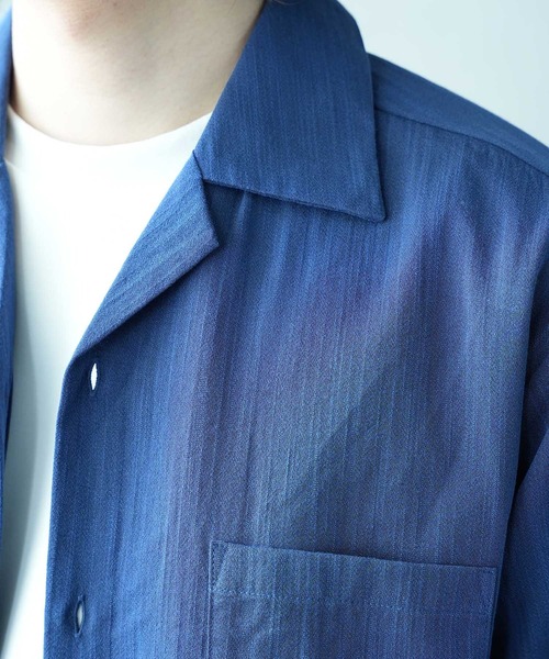 UNION STATION（ユニオンステーション）の「レーヨンスラブオープンカラー半袖シャツ（シャツ/ブラウス・メンズ・オフホワイト/レンガ/ネイビー・M/L/LL）」の17枚目の写真