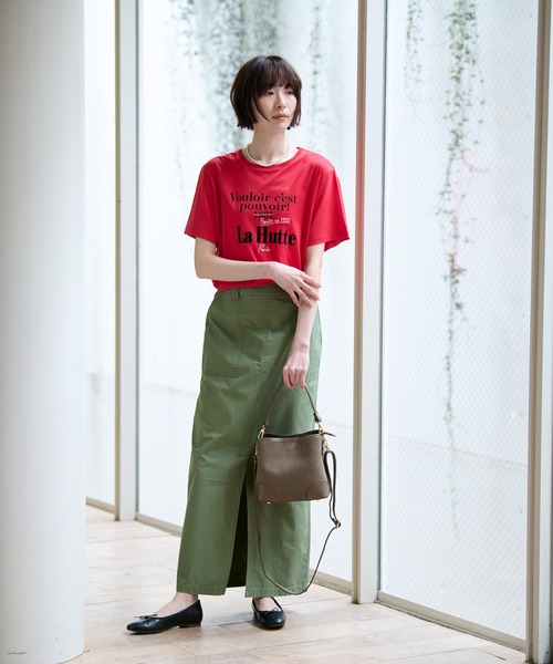 MICA&DEAL（マイカ＆ディール）の「【MICA&DEAL/マイカアンドディール】ミリタリースカート / スリット / タイトロングスカート（スカート・レディース・ベージュ/カーキ・36/38）」の9枚目の写真