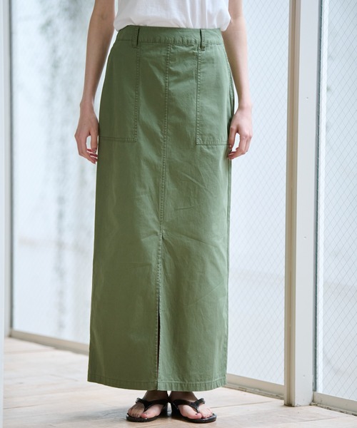 MICA&DEAL（マイカ＆ディール）の「【MICA&DEAL/マイカアンドディール】ミリタリースカート / スリット / タイトロングスカート（スカート・レディース・ベージュ/カーキ・36/38）」の11枚目の写真