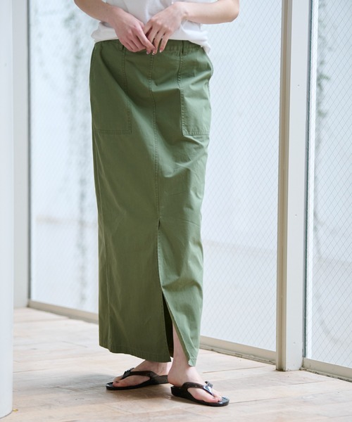 MICA&DEAL（マイカ＆ディール）の「【MICA&DEAL/マイカアンドディール】ミリタリースカート / スリット / タイトロングスカート（スカート・レディース・ベージュ/カーキ・36/38）」の10枚目の写真