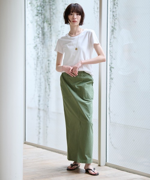 MICA&DEAL（マイカ＆ディール）の「【MICA&DEAL/マイカアンドディール】ミリタリースカート / スリット / タイトロングスカート（スカート・レディース・ベージュ/カーキ・36/38）」の22枚目の写真