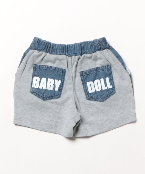 BABYDOLL(ベビードール)の「親子お揃い デニム切替ハーフパンツ 0584K(デニムパンツ・キッズ・ブラック/アッシュグレー・80cm/90cm/100cm/110cm/120cm/130cm/140cm/150cm)」の4枚目の写真
