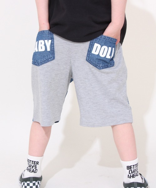 BABYDOLL(ベビードール)の「親子お揃い デニム切替ハーフパンツ 0584K(デニムパンツ・キッズ・ブラック/アッシュグレー・80cm/90cm/100cm/110cm/120cm/130cm/140cm/150cm)」の13枚目の写真