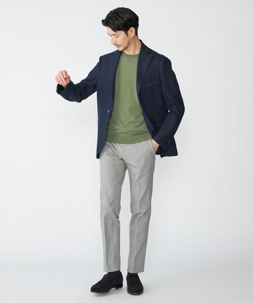 セール】SHIPS: ICE COTTON クルーネック ショートスリーブ ニットT