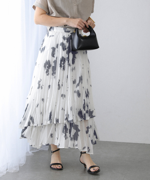 新品☆ オッズオン オッズオネストのバラプリントイレヘム7分袖