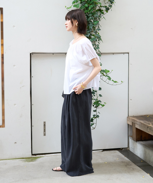 Rouge vif Anna（ルージュヴィフアンナ）の「コットンギャザーパフブラウス（シャツ/ブラウス・レディース・オフホワイト/ブラウン・フリー）」の17枚目の写真