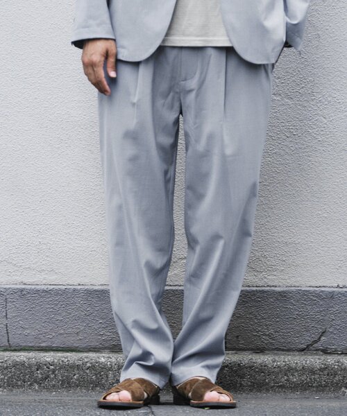 JOURNAL STANDARD relume（ジャーナルスタンダード　レリューム）の「"イージーケア" TECH LINEN COOLMAX(R) スラックス（セットアップ着用可）（スラックス・メンズ・ナチュラル/ブラック/ライトグレー/ブラックミックス・SMALL/MEDIUM/LARGE）」の4枚目の写真