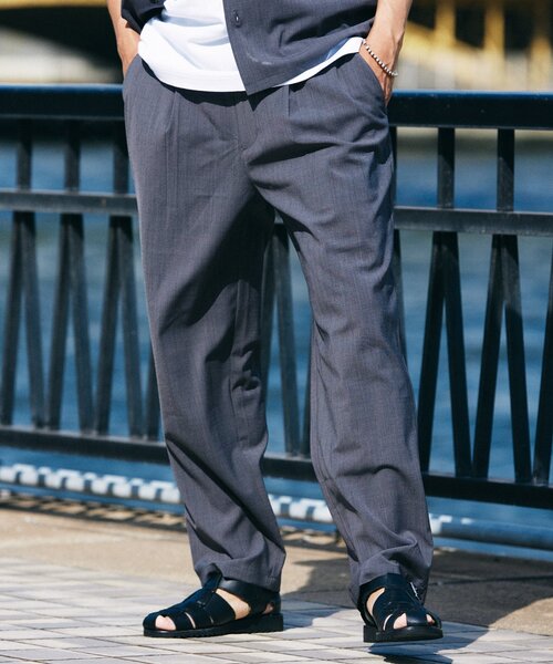 JOURNAL STANDARD relume（ジャーナルスタンダード　レリューム）の「"イージーケア" TECH LINEN COOLMAX(R) スラックス（セットアップ着用可）（スラックス・メンズ・ナチュラル/ブラック/ライトグレー/ブラックミックス・SMALL/MEDIUM/LARGE）」の3枚目の写真