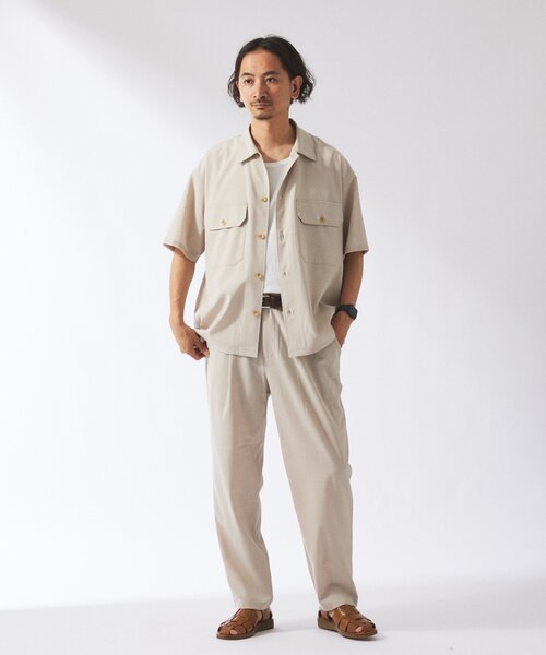 JOURNAL STANDARD relume（ジャーナルスタンダード　レリューム）の「"イージーケア" TECH LINEN COOLMAX(R) スラックス（セットアップ着用可）（スラックス・メンズ・ナチュラル/ブラック/ライトグレー/ブラックミックス・SMALL/MEDIUM/LARGE）」の6枚目の写真