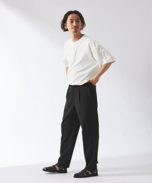 JOURNAL STANDARD relume（ジャーナルスタンダード　レリューム）の「"イージーケア" TECH LINEN COOLMAX(R) スラックス（セットアップ着用可）（スラックス・メンズ・ナチュラル/ブラック/ライトグレー/ブラックミックス・SMALL/MEDIUM/LARGE）」の8枚目の写真