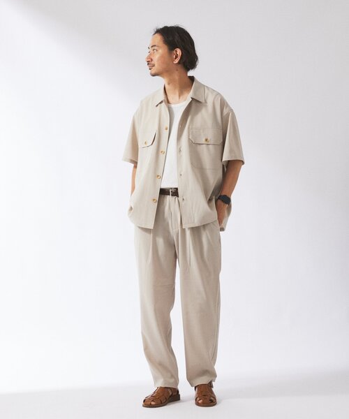 JOURNAL STANDARD relume（ジャーナルスタンダード　レリューム）の「"イージーケア" TECH LINEN COOLMAX(R) スラックス（セットアップ着用可）（スラックス・メンズ・ナチュラル/ブラック/ライトグレー/ブラックミックス・SMALL/MEDIUM/LARGE）」の18枚目の写真