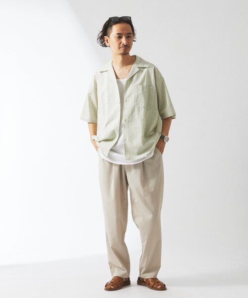 JOURNAL STANDARD relume（ジャーナルスタンダード　レリューム）の「"イージーケア" TECH LINEN COOLMAX(R) スラックス（セットアップ着用可）（スラックス・メンズ・ナチュラル/ブラック/ライトグレー/ブラックミックス・SMALL/MEDIUM/LARGE）」の22枚目の写真