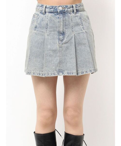 EATME(イートミー)の「FRONTプリーツデニムスカート(デニムスカート・レディース・ブルー/ブラック/ライトブルー・SMALL/MEDIUM)」の10枚目の写真