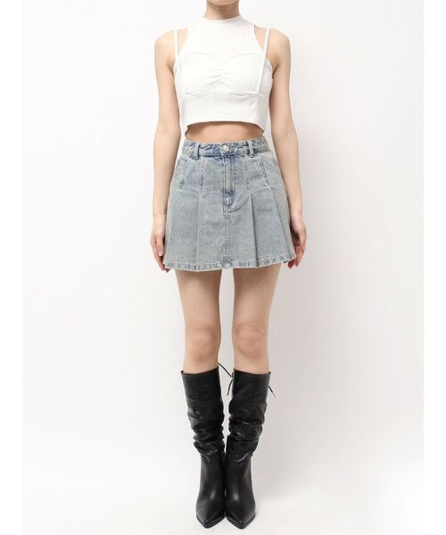 EATME(イートミー)の「FRONTプリーツデニムスカート(デニムスカート・レディース・ブルー/ブラック/ライトブルー・SMALL/MEDIUM)」の18枚目の写真