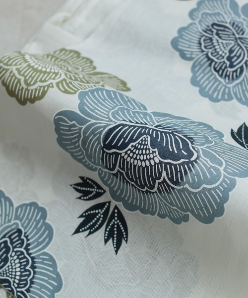 utatane（ウタタネ）の「キッズ浴衣3点セット utatane 水色と青磁色の牡丹（浴衣・キッズ・ホワイト・110cm/100cm/120cm/130cm）」の10枚目の写真